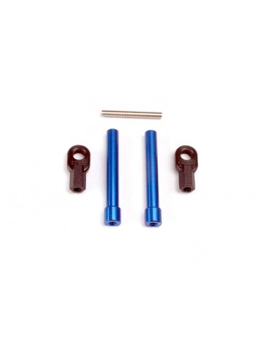 Traxxas Bellcrank posts, aluminum (2)/ steering link (3x25mm)/ long rod ends (2)