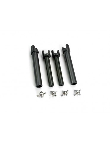 Traxxas Half shafts, long (heavy duty) (2)/ metal u-joints (4)
