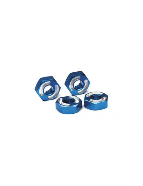 Traxxas Wheel hubs, hex, 6061-T6 aluminum (blue) (4)/ axle pins (2.5x10mm) (4)
