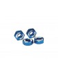 Traxxas Wheel hubs, hex, 6061-T6 aluminum (blue) (4)/ axle pins (2.5x10mm) (4)