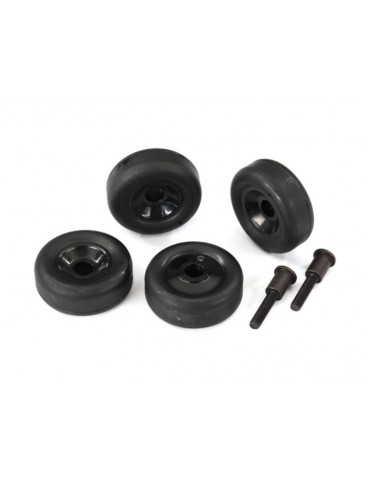 Traxxas Wheels (4)/ Axles (2), for Maxx wheelie bar