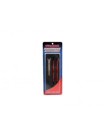 Traxxas Toe links, Maxx (Tubes red-anodized, 7075-T6 aluminum) (112mm, front) (2)