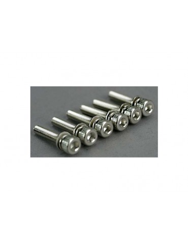 Traxxas Screws, 3x15mm cap-head machine (hex drive) (with split and flat washers) (6)