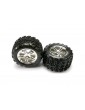 Traxxas Tires & wheels 3.8", split spoke H14 chrome wheels, Talon tires (pair)