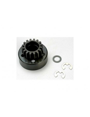Traxxas Clutch bell (15T 1M)/ 5x8x0.5mm fiber washer (2)/ 5mm e-clip (2)