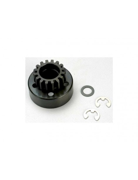 Traxxas Clutch bell (15T 1M)/ 5x8x0.5mm fiber washer (2)/ 5mm e-clip (2)