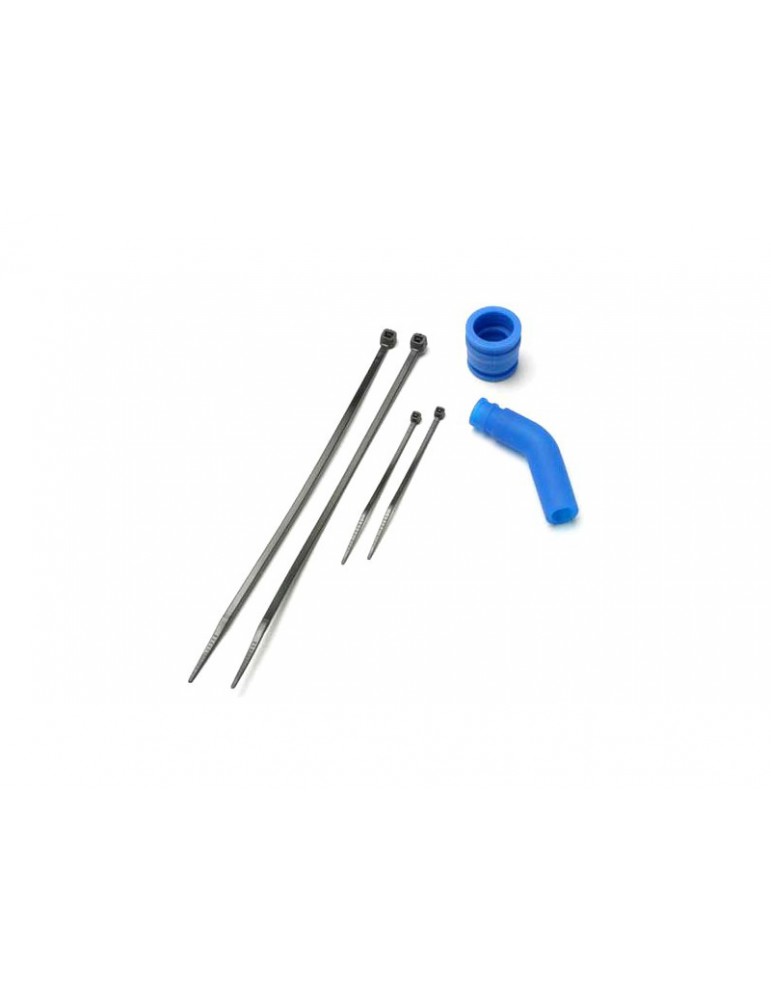 Traxxas Pipe coupler, molded (blue)/ exhaust deflecter (rubber, blue)