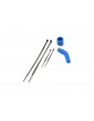 Traxxas Pipe coupler, molded (blue)/ exhaust deflecter (rubber, blue)