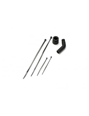 Traxxas Pipe coupler, molded (black)/ exhaust deflecter (rubber, black)