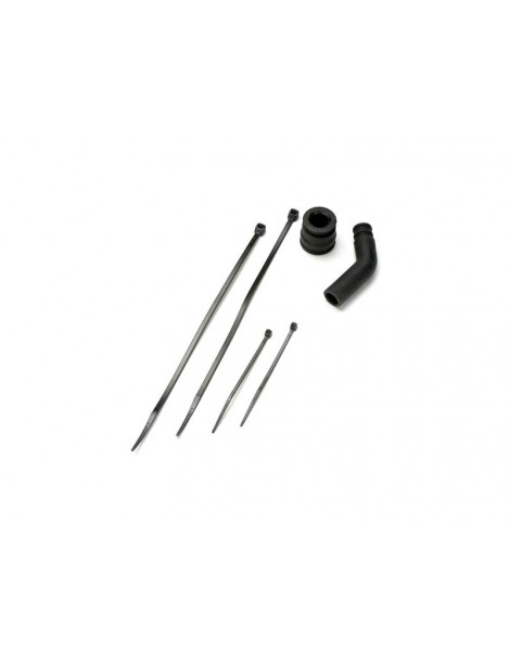 Traxxas Pipe coupler, molded (black)/ exhaust deflecter (rubber, black)