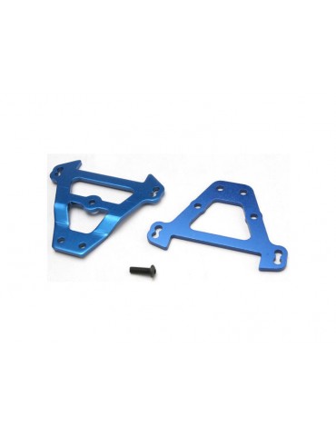 Traxxas Bulkhead tie bars, front & rear (blue-anodized aluminum)