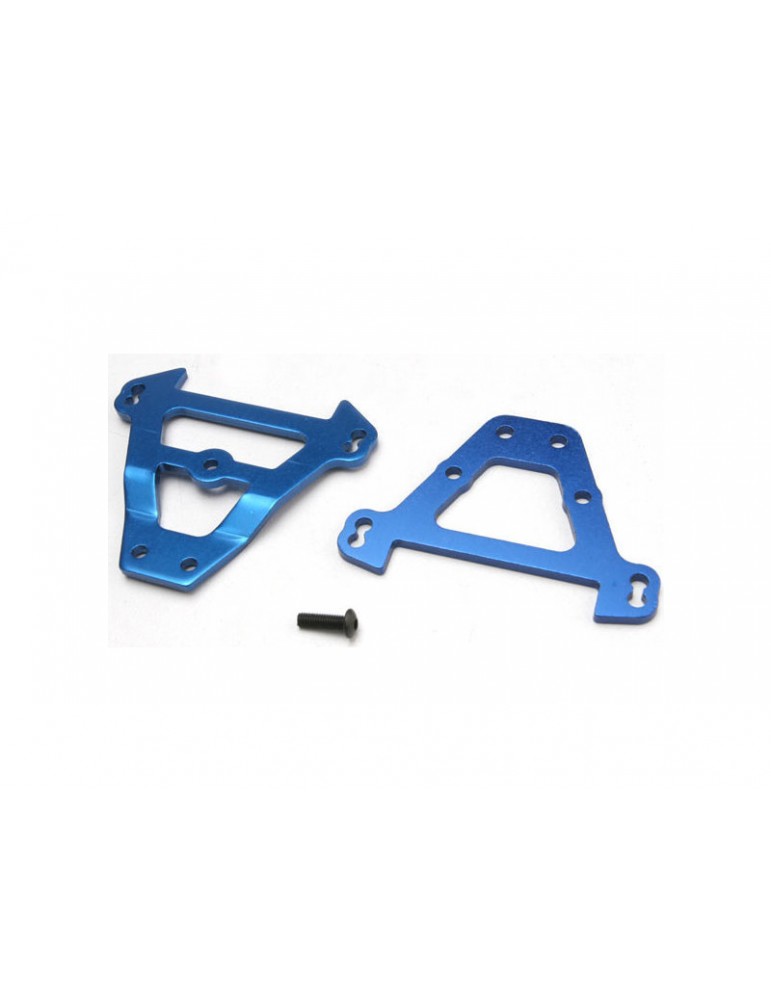 Traxxas Bulkhead tie bars, front & rear (blue-anodized aluminum)