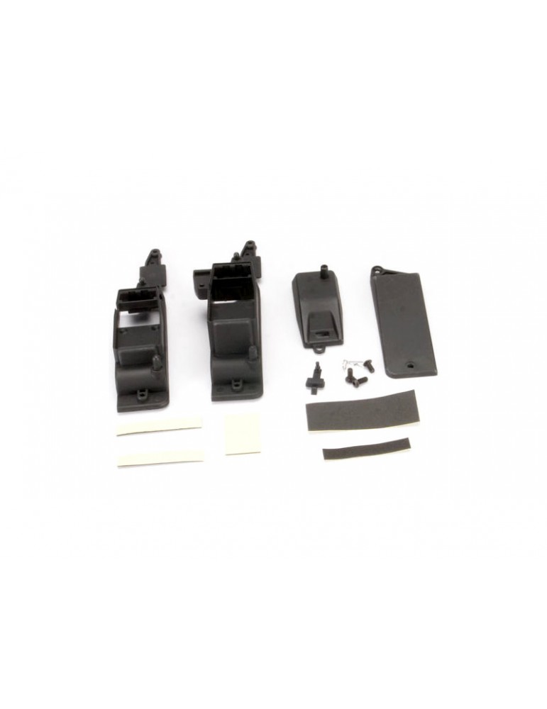 Traxxas Box, receiver & battery (2)/ cover/ foam pad & adhesive/ charge jack plug/ hardware
