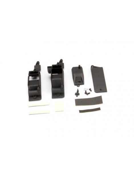 Traxxas Box, receiver & battery (2)/ cover/ foam pad & adhesive/ charge jack plug/ hardware
