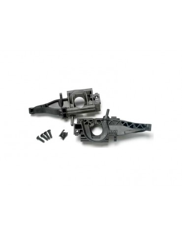 Traxxas Bulkhead, rear (L&R halves)/ diff retainer, rear/ 4x14mm BCS (2)