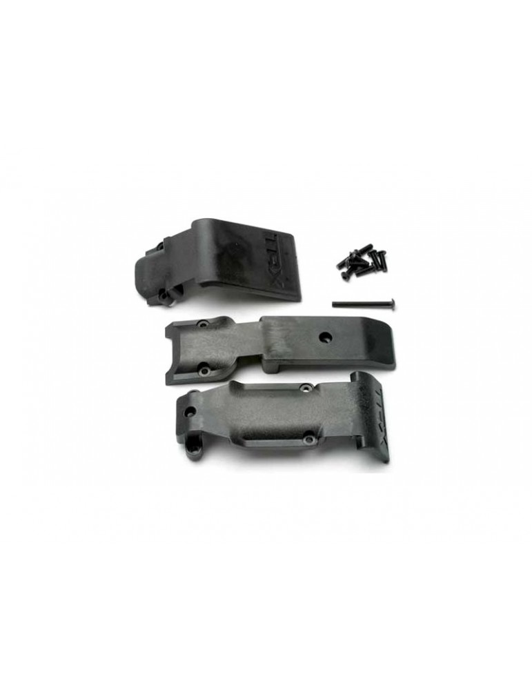 Traxxas Skid plate set, front (2 pieces, plastic)/ skid plate, rear (1 piece, plastic)