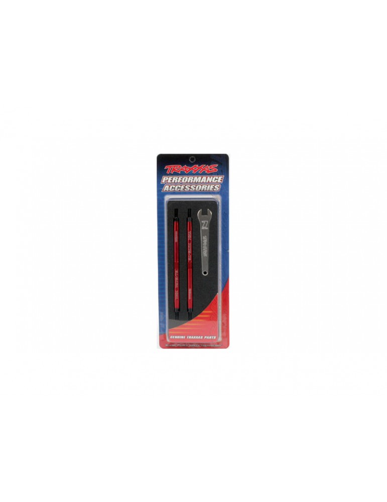 Traxxas Toe links, Revo (7075-T6 aluminum, red-anodized) (128mm, fits front or rear) (2)