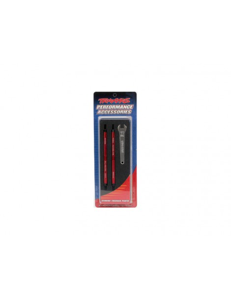 Traxxas Toe links, Revo (7075-T6 aluminum, red-anodized) (128mm, fits front or rear) (2)