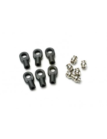 Traxxas Rod ends, small, with hollow balls (6) (for Revo steering linkage)