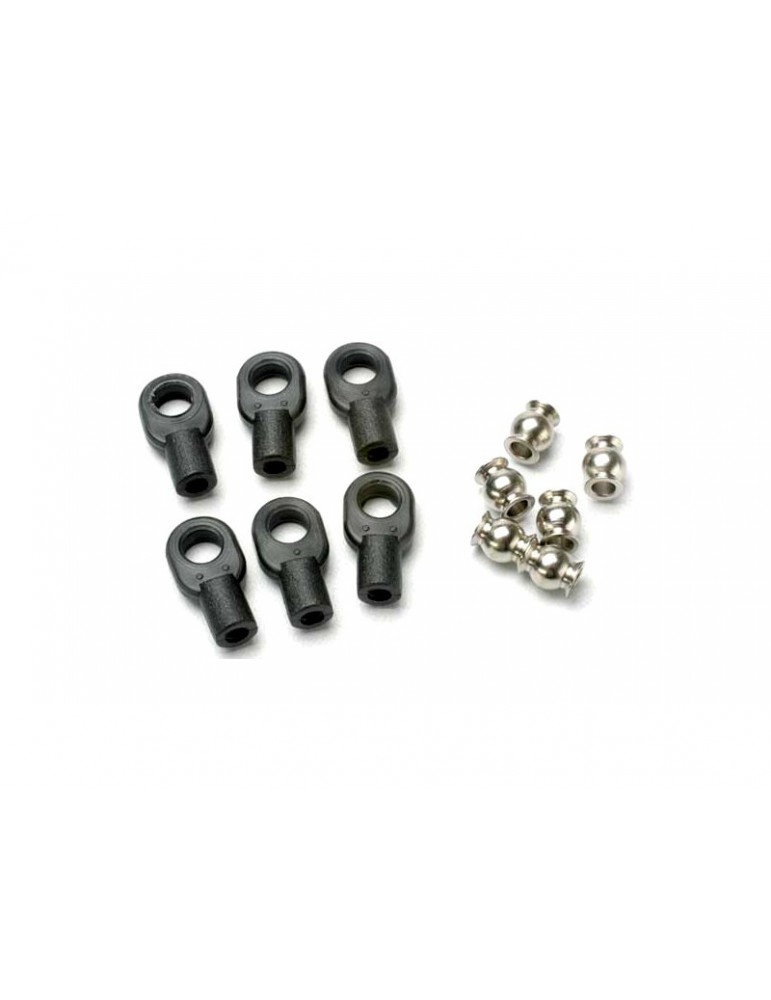 Traxxas Rod ends, small, with hollow balls (6) (for Revo steering linkage)