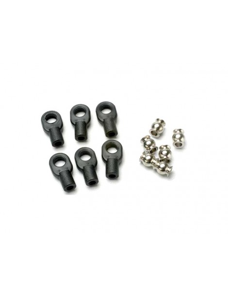 Traxxas Rod ends, small, with hollow balls (6) (for Revo steering linkage)