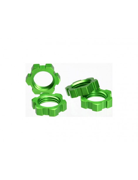 Traxxas Wheel nuts, splined, 17mm (green-anodized) (4)