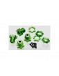 Traxxas Wheel hubs, splined, 17mm (green-anodized) (4)/ wheel nuts (4)
