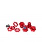 Traxxas Wheel hubs, splined, 17mm (red-anodized) (4)/ wheel nuts (4)