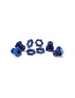 Traxxas Wheel hubs, splined, 17mm (blue-anodized) (4)/ wheel nuts (4)