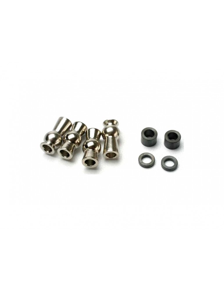 Traxxas Hollow ball, tall centered (2)/ tall offset hollow ball (2)/ bump steer adjustment shims
