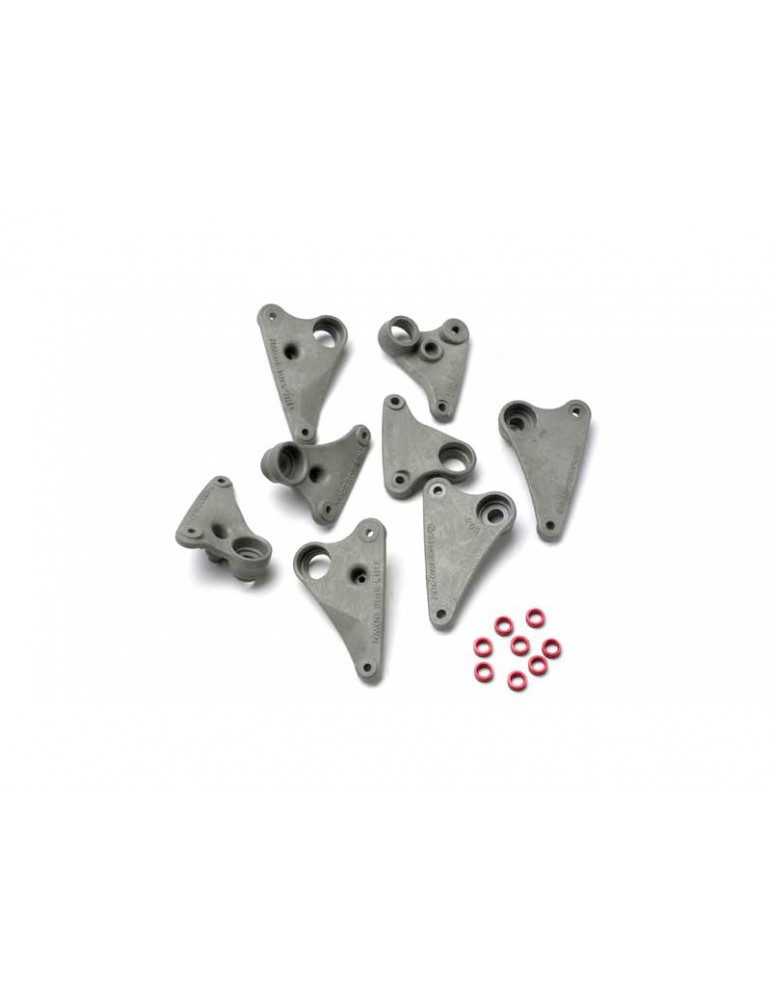 Traxxas Rocker arm set, progressive-2 (90-T)/ spacers (red aluminum) (8)