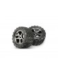 Traxxas Tires & wheels 3.8", Gemini black chrome wheels, 17mm splined hub (2)