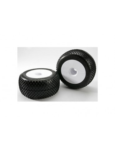 Traxxas Tires & wheels 3.8", Dished white wheels, 17mm splined hub, Response Pro tires (2)