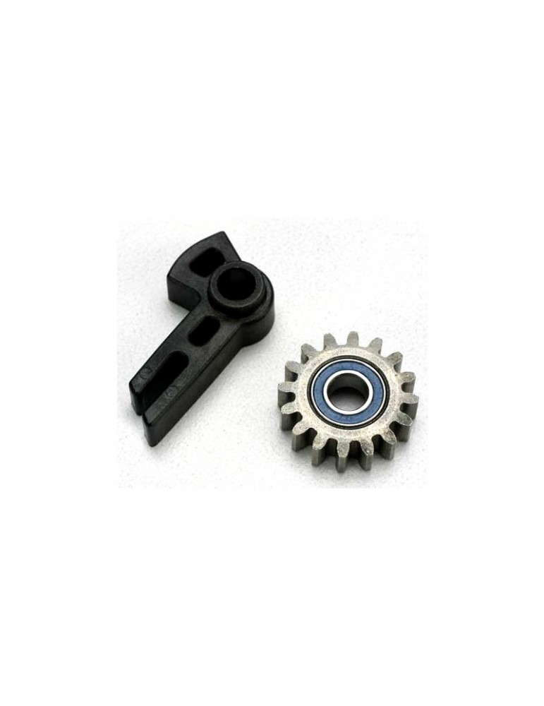 Traxxas Gear, idler/ idler gear support/ bearing (pressed in)