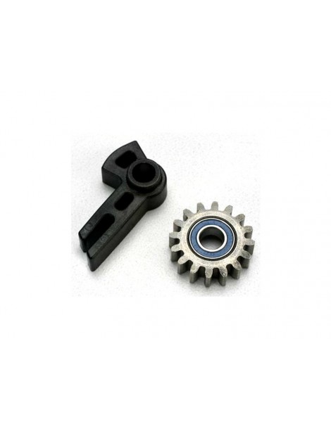 Traxxas Gear, idler/ idler gear support/ bearing (pressed in)