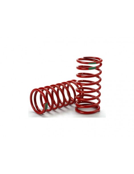 Traxxas Spring, shock (red) (GTR) (3.5 rate green) (1 pair)