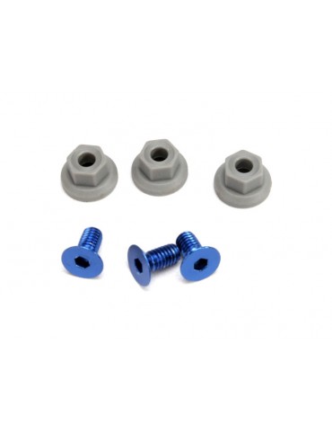 Traxxas Wing mounting hardware, (4x8mmCCS (aluminum)(3)/ 4x7mm flanged NL (3))