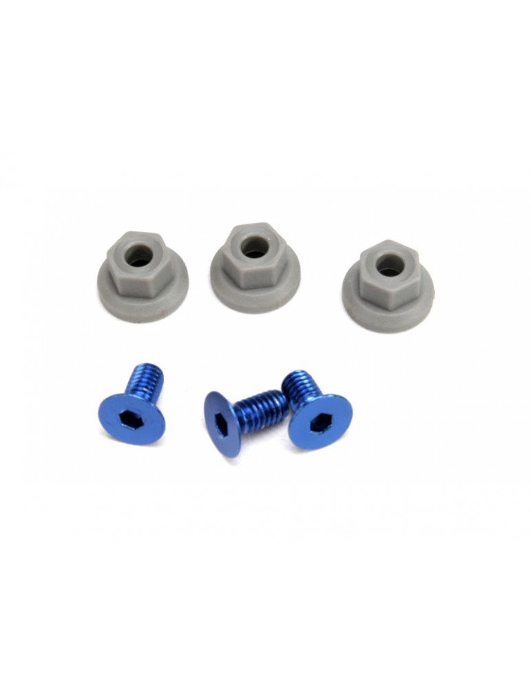 Traxxas Wing mounting hardware, (4x8mmCCS (aluminum)(3)/ 4x7mm flanged NL (3))
