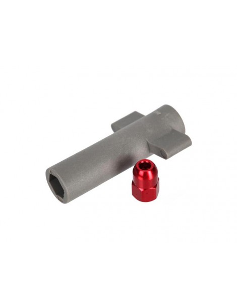 Traxxas Antenna crimp nut, aluminum (red-anodized)/ antenna nut tools