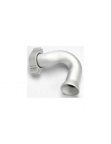 Traxxas Header, exhaust (Jato) (tubular aluminum, clear anodized) (TRX 2.5, 2.5R, 3.3)