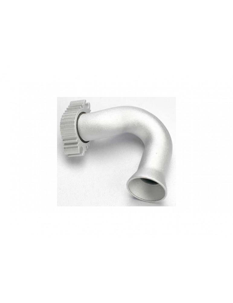 Traxxas Header, exhaust (Jato) (tubular aluminum, clear anodized) (TRX 2.5, 2.5R, 3.3)