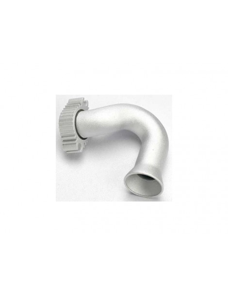 Traxxas Header, exhaust (Jato) (tubular aluminum, clear anodized) (TRX 2.5, 2.5R, 3.3)