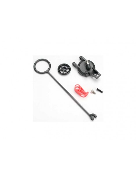 Traxxas Pull ring (1)/ fuel tank cap (1)/ engine shut-off clamp (1)/ 3x10 BCS (1)
