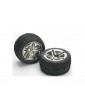 Traxxas Tires & wheels 2.8", Twin-Spoke chrome wheels, Victory tires (2)