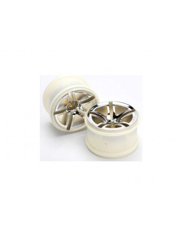 Traxxas Wheels 2.8", Twin-Spoke, chrome (nitro front) (2)