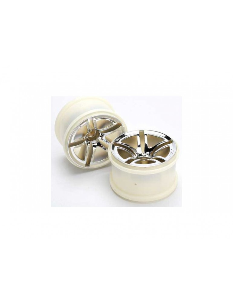 Traxxas Wheels 2.8", Twin-Spoke, chrome (nitro front) (2)