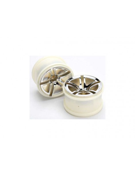Traxxas Wheels 2.8", Twin-Spoke, chrome (nitro front) (2)