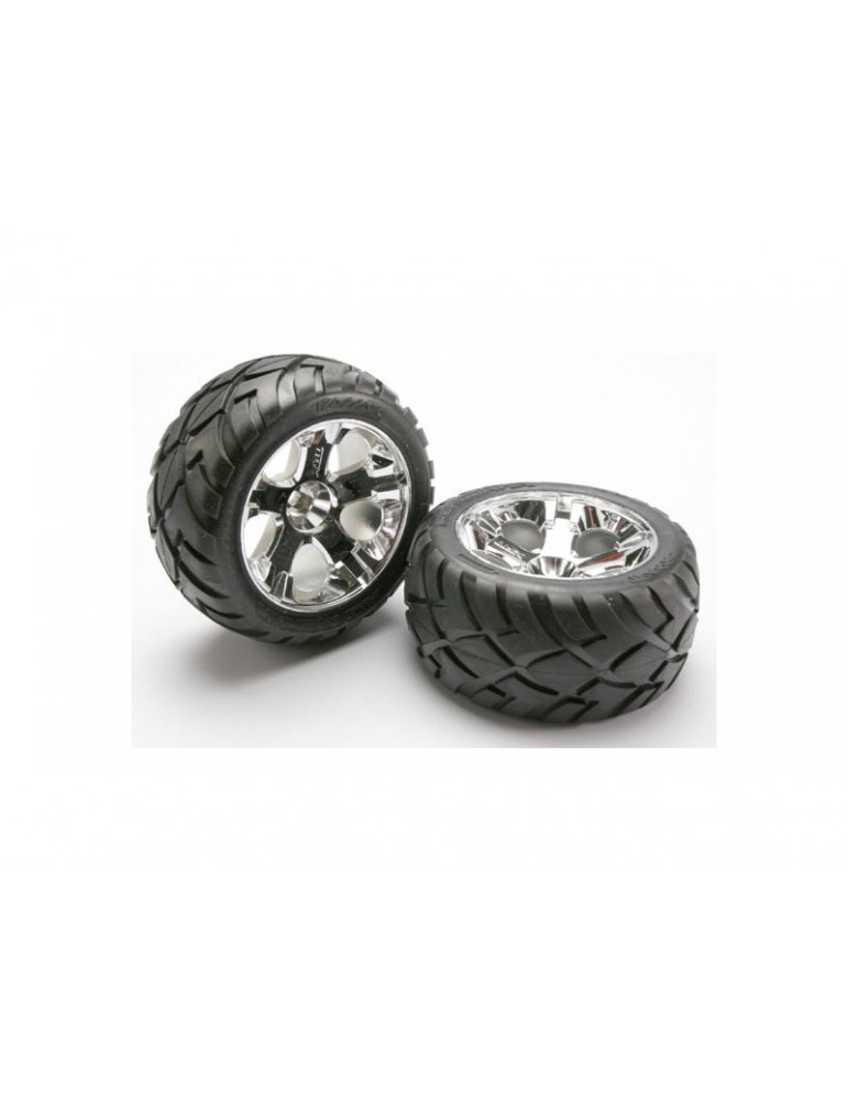 Traxxas Tires & wheels 2.8", All-Star chrome wheels, Anaconda tires (2)