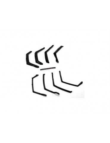 Traxxas Fender flairs, front & rear (4)/ fender flair retainers, front & rear (4)