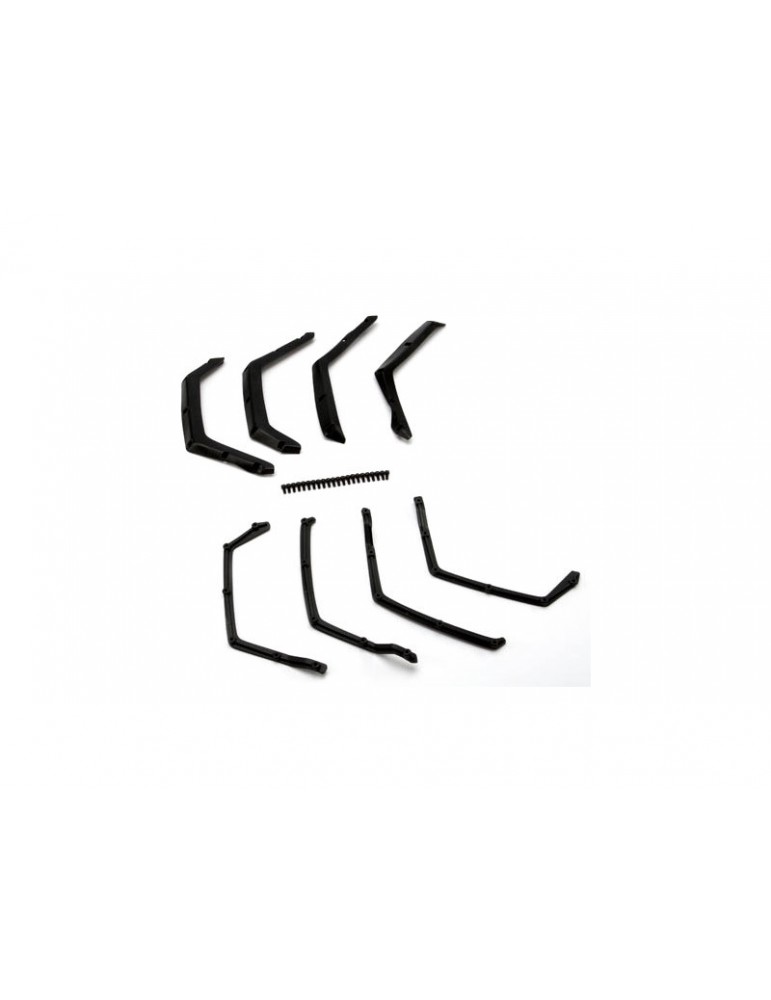 Traxxas Fender flairs, front & rear (4)/ fender flair retainers, front & rear (4)